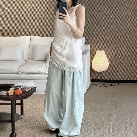 cotton linen wide pants /3color　NK2200