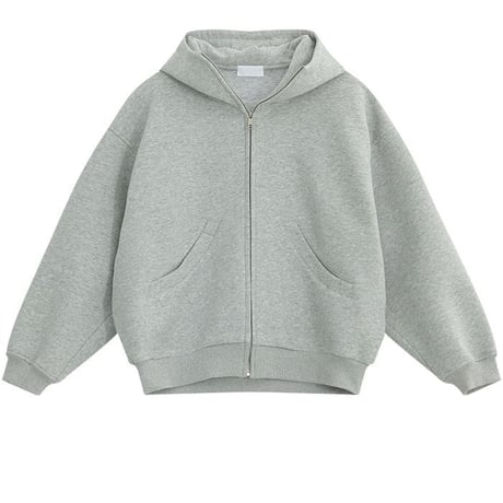 oversized high neck zip hoodie /2color　NK1965