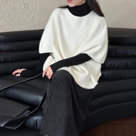 dolman cocoon knit vest /3color　NK2081