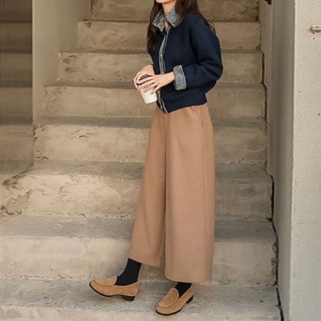 denim docking knit cardigan /2color　NK2110