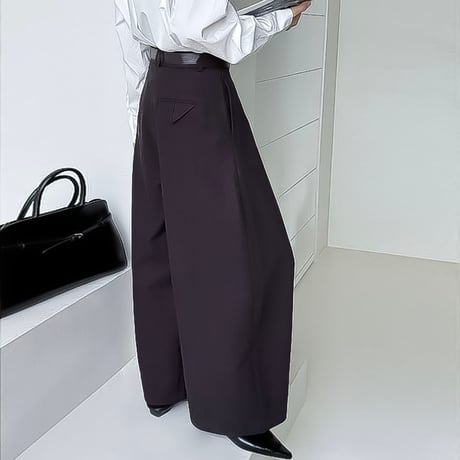 curved wide cocoon pants /2color　NK2194