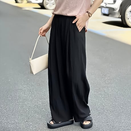 relaxed airy gather wide pants /3color　NK2213