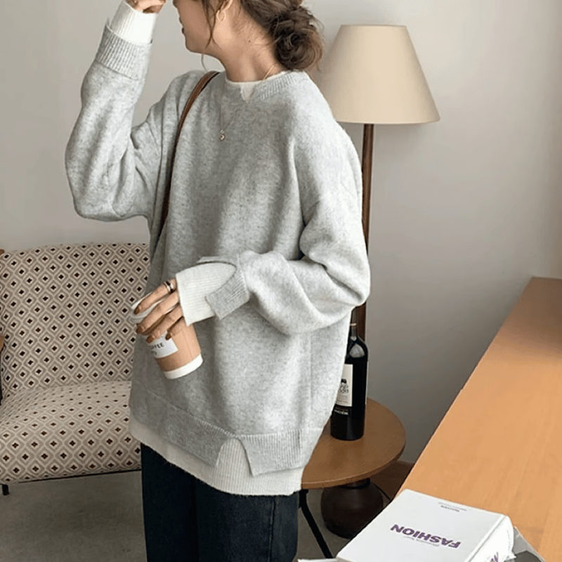 layered knit tops /4color NK1588 | HiLo＆HiLo