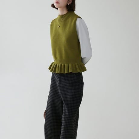 high neck peplum knit vest　NK2069