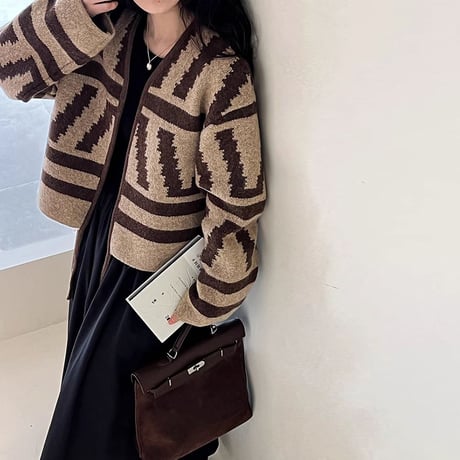 v neck buttonless knit cardigan /2color　NK1512