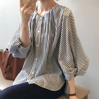 balloon sleeve stripe blouse　NK1071