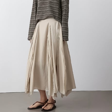 asymmetry flare layered skirt /2color　NK2304