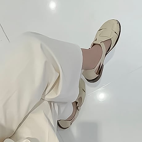 woven strap leather flat sandals /3color　NK2242