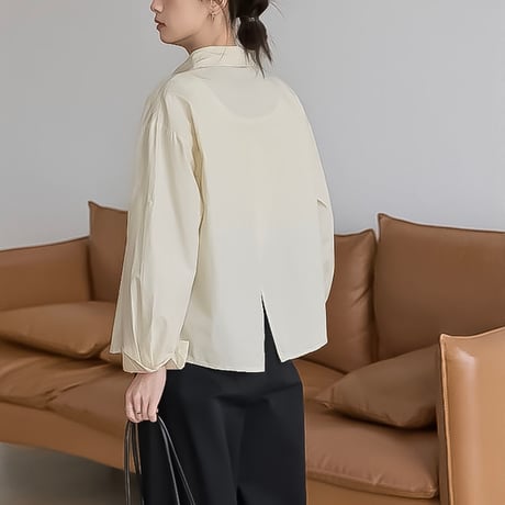 back slit button relax shirt /3color　NK2195