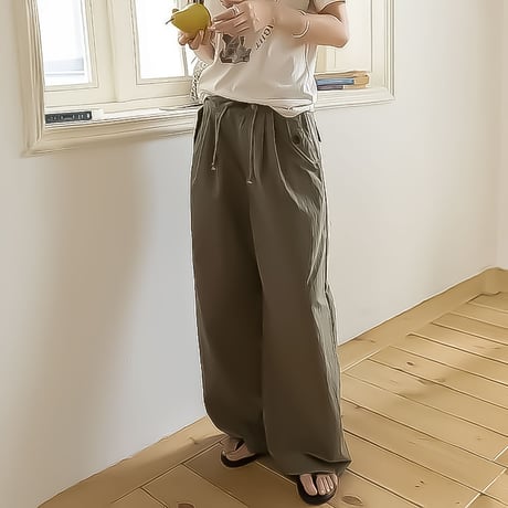 drawstring wide pants /4color　NK2365