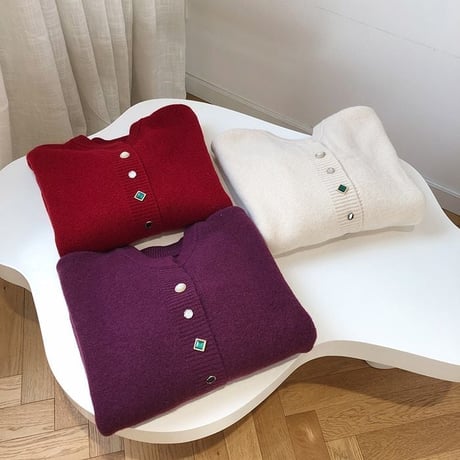 random bijoux button cardigan /4color　NK1985
