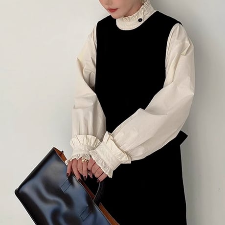 sleeveless velvet vest dress　NK1781