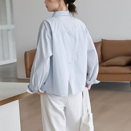 back slit button relax shirt /3color　NK2195