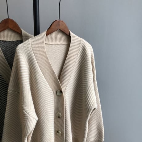 herringbone knit cardigan /2color　NK1621