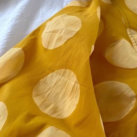 yellow polka dot midi dress　NK1780