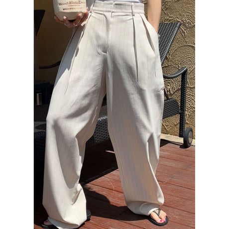 striped tuck pants /2color　NK1161