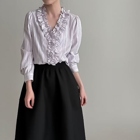 ruffle sleeve cotton blouse /2color　NK2288