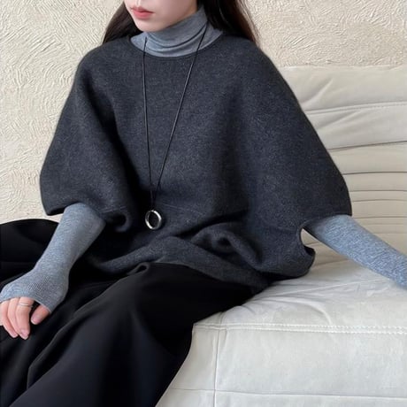 dolman cocoon knit vest /3color　NK2081