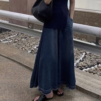 cut off maxi denim skirt　NK1389