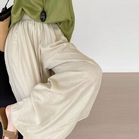 drape flowy easy pants /4color　NK1831
