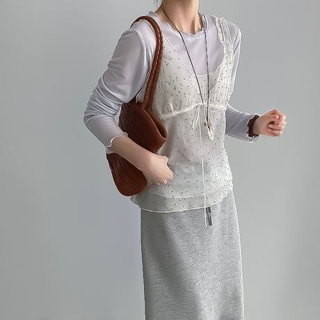 dot lace layer camisole  NK2293