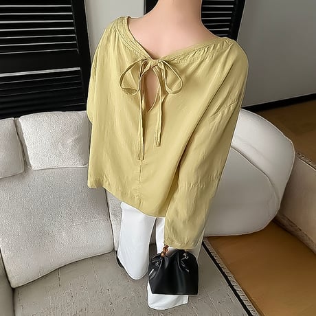 back ribbon design blouse /3color　NK2311