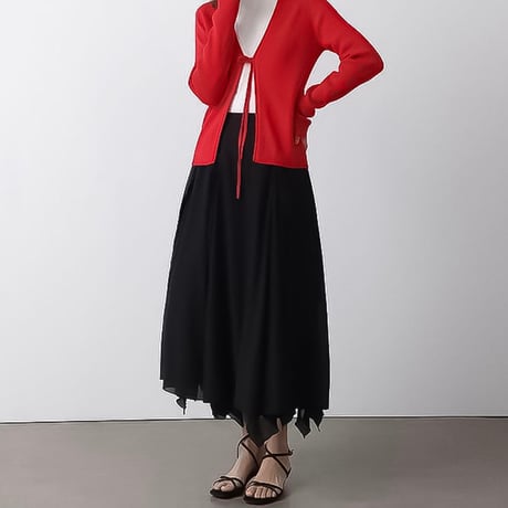 asymmetry flare layered skirt /2color　NK2304