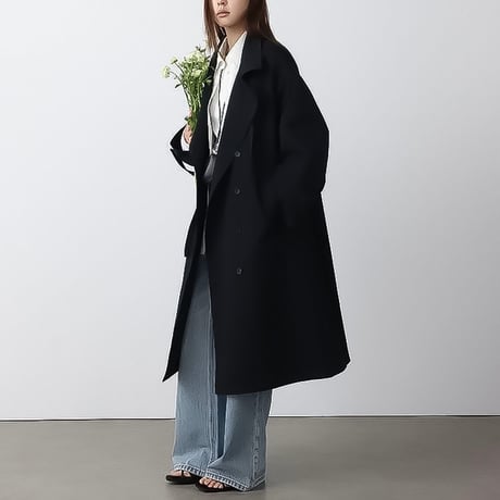 relaxed stand collar long coat /3color　NK2189