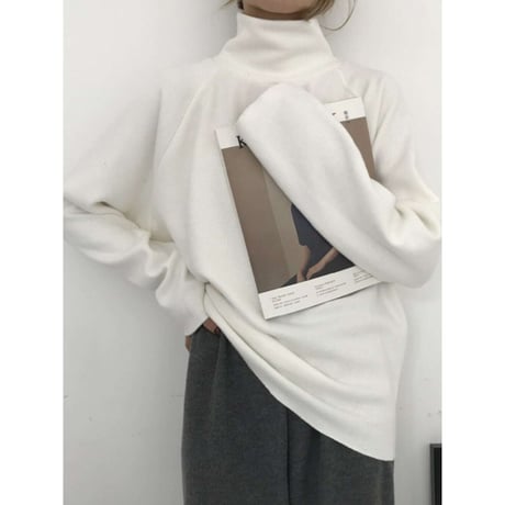 high neck rib knit /2color　NK1309
