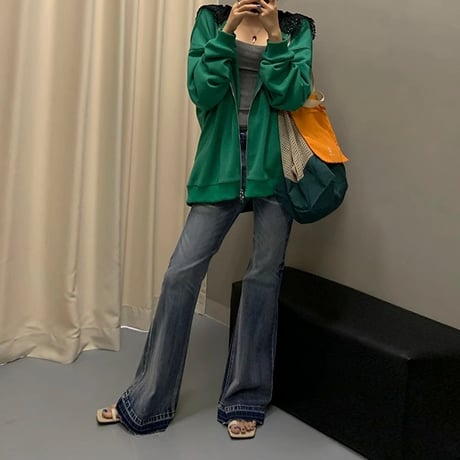 elegant comfort lace hoodie /2color　NK1718