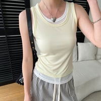 layered rib tight tanktop /5color　NK2236
