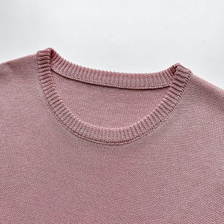 sheer crew neck knit vest /6color　NK1811