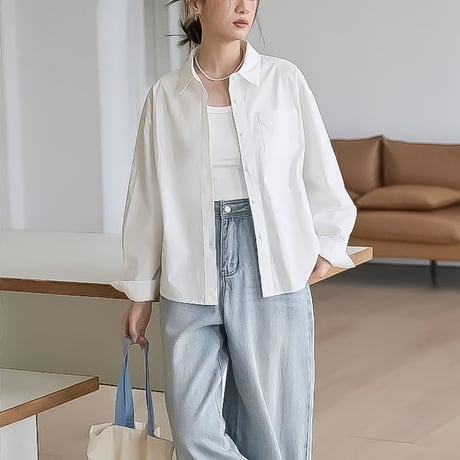 back slit button relax shirt /3color　NK2195