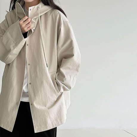 bicolor cuff hooded jacket /2color　NK2129