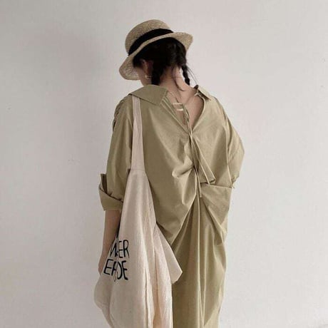 back drape shirt one-piece　NK1105