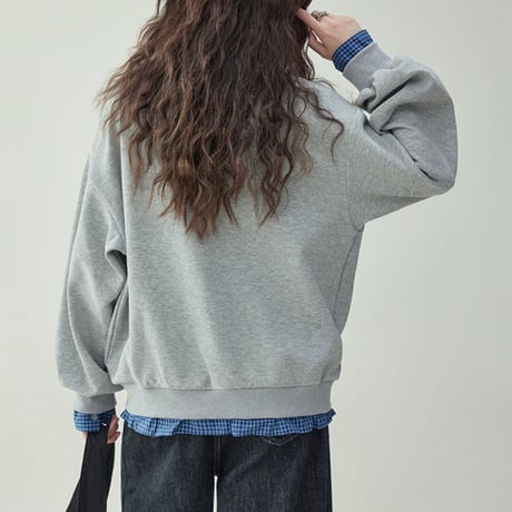 round neck faux two piece sweatshirt　NK1657