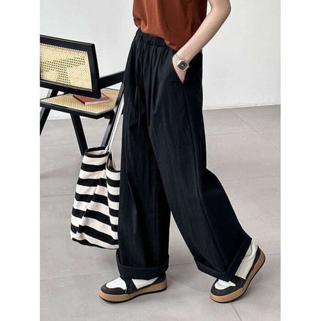 drawstring wide pants /3color　NK1138