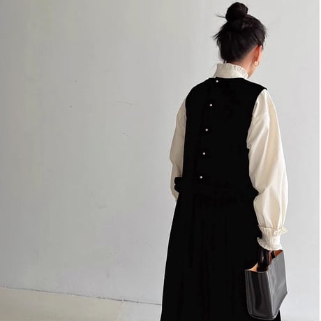 sleeveless velvet vest dress　NK1781