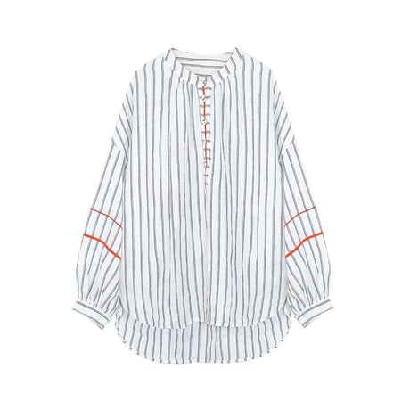 striped stand collar shirt　NK1024