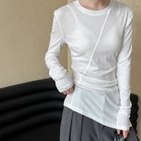 asymmetric long sleeve top /4color　NK1961