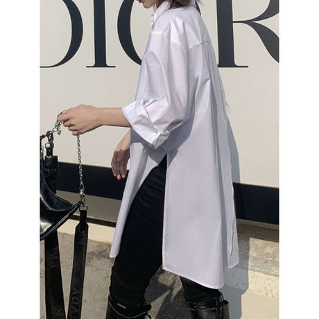 over size asymmetry shirt /2color　NK1339