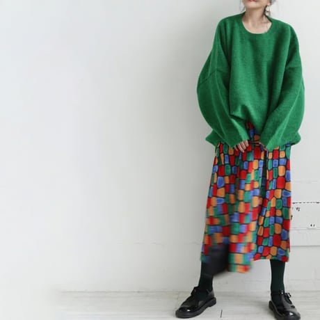 big size knit pullover /3color　NK1716