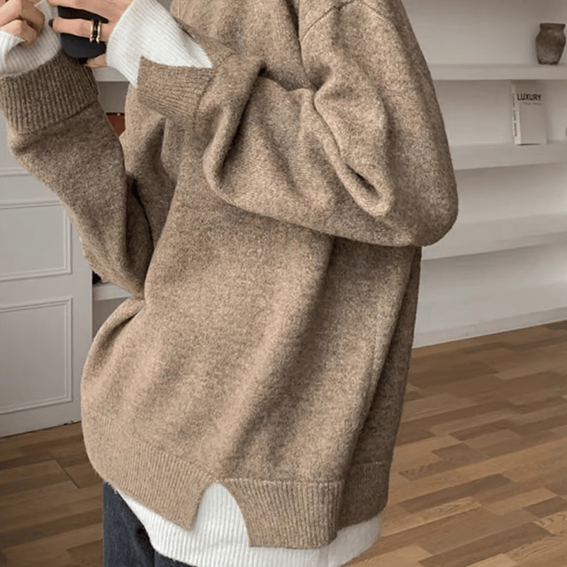 layered knit tops /4color NK1588 | HiLo＆HiLo