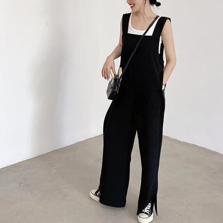 black wide salopette　NK1093
