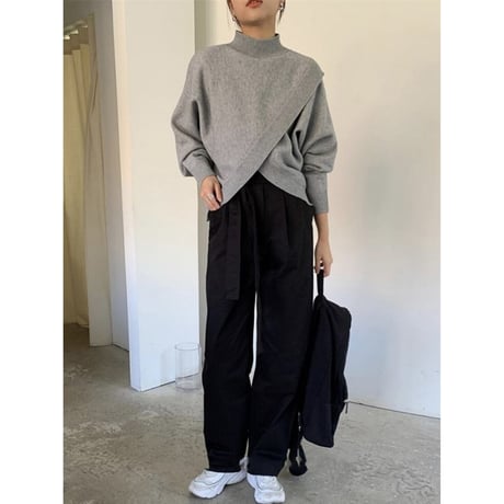 asymmetry cut knit /2color　NK1321