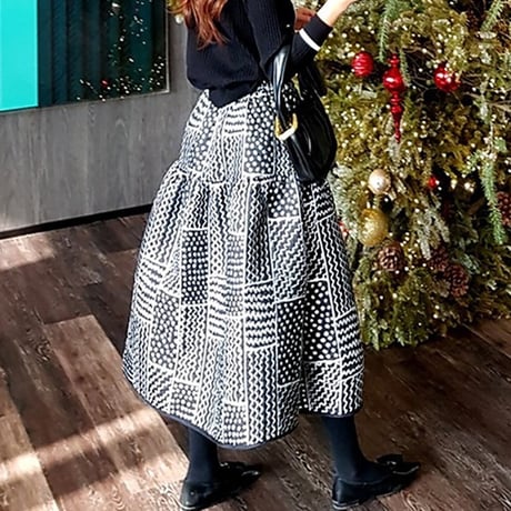 jacquard Aline skirt /2color　NK1369