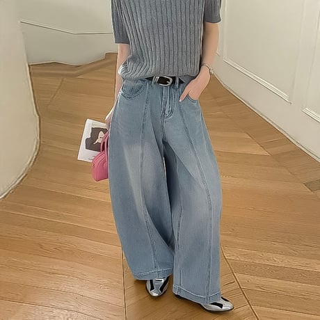 relaxed wide denim pants　NK2193