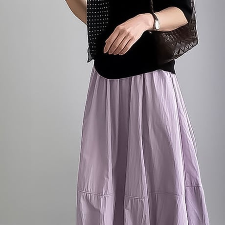 balloon silhouette long skirt /4color　NK2248