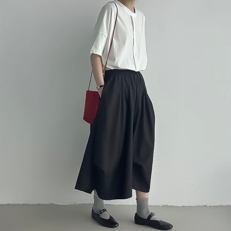 asymmetry tier gather skirt /2color　NK2296