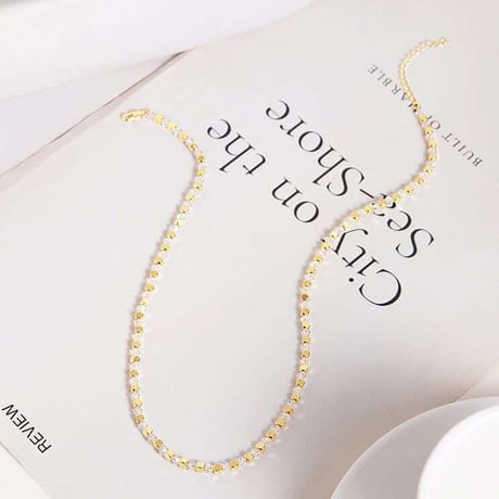 gold and clear chain necklace　NK1222